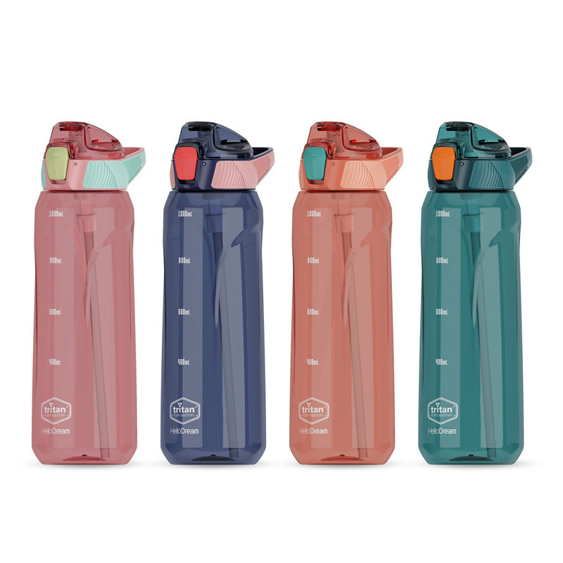 1000ml Sports Tritan Water Bottle with Straw
