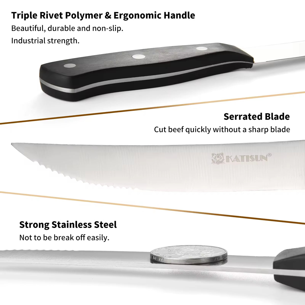 KATISUN 8-Piece Carbon Steel Knife Set