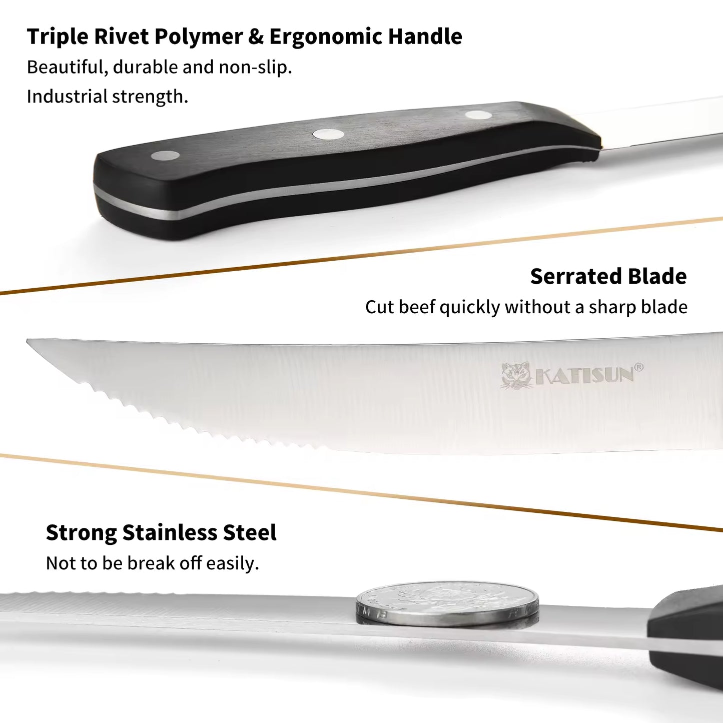 KATISUN 8-Piece Carbon Steel Knife Set