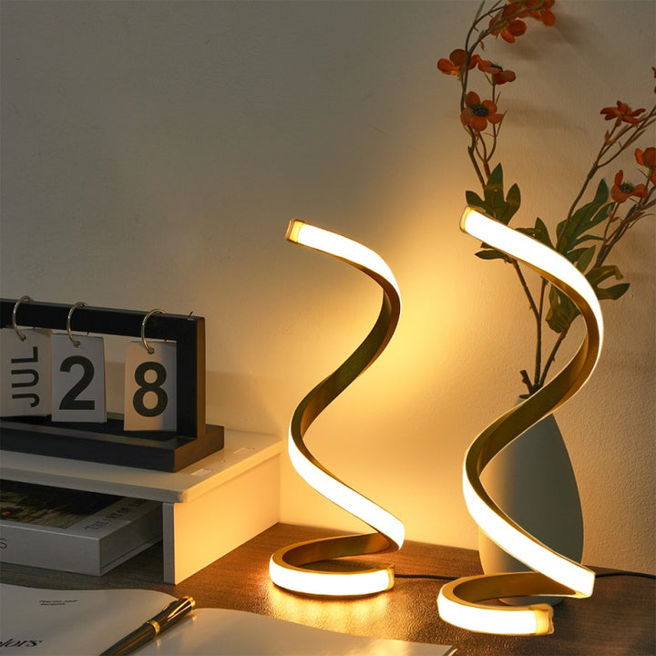 2PC Spiral LED Desk Lamp – Minimalist USB Table Lamps