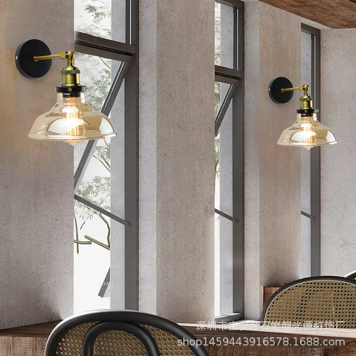 The Dining Room Decorated with Glass Light Fixtures Modern Bedrooms Are Clear and Transparent Grey Amber Vintage Wall Lamps