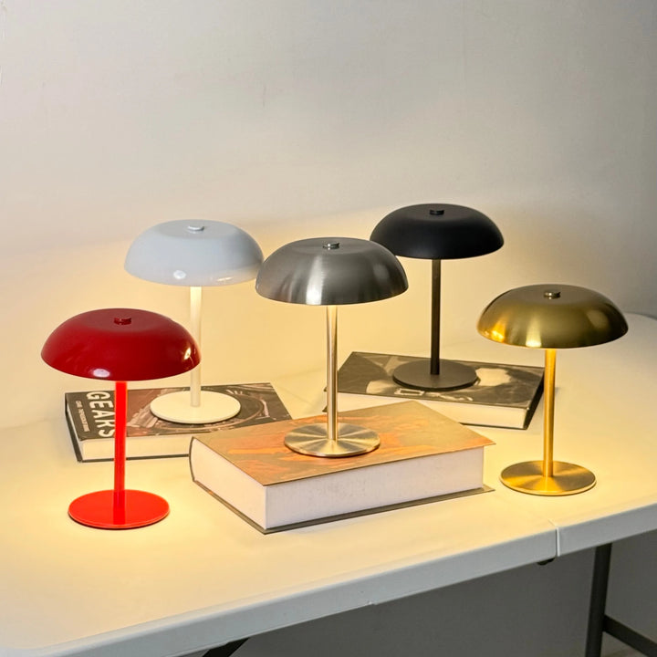Mushroom Table Lamp, Touch Control 3-Color Dimmable LED Desk Light, Cordless  Rechargeable Eye-Caring Bedside Lamp, Moder