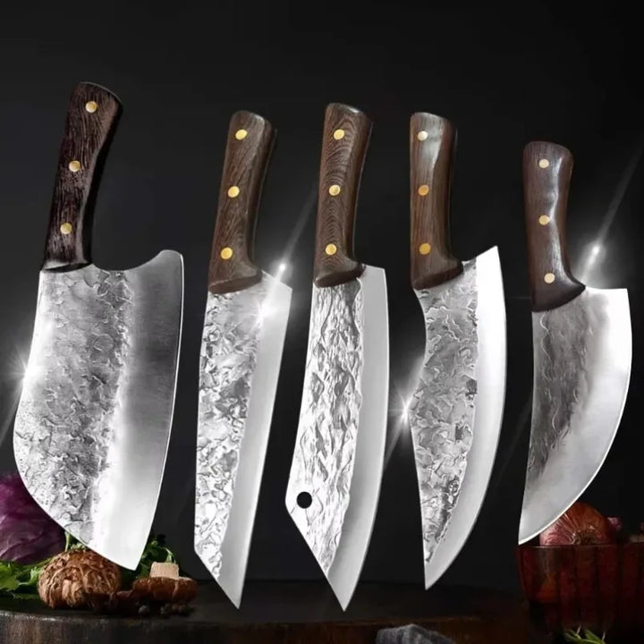 Wood Handle Kitchen Boning Knives Meat Cleaver Vegetable Bone Chop Butcher Knife Stainless Steel Professional Hand Forged Knives