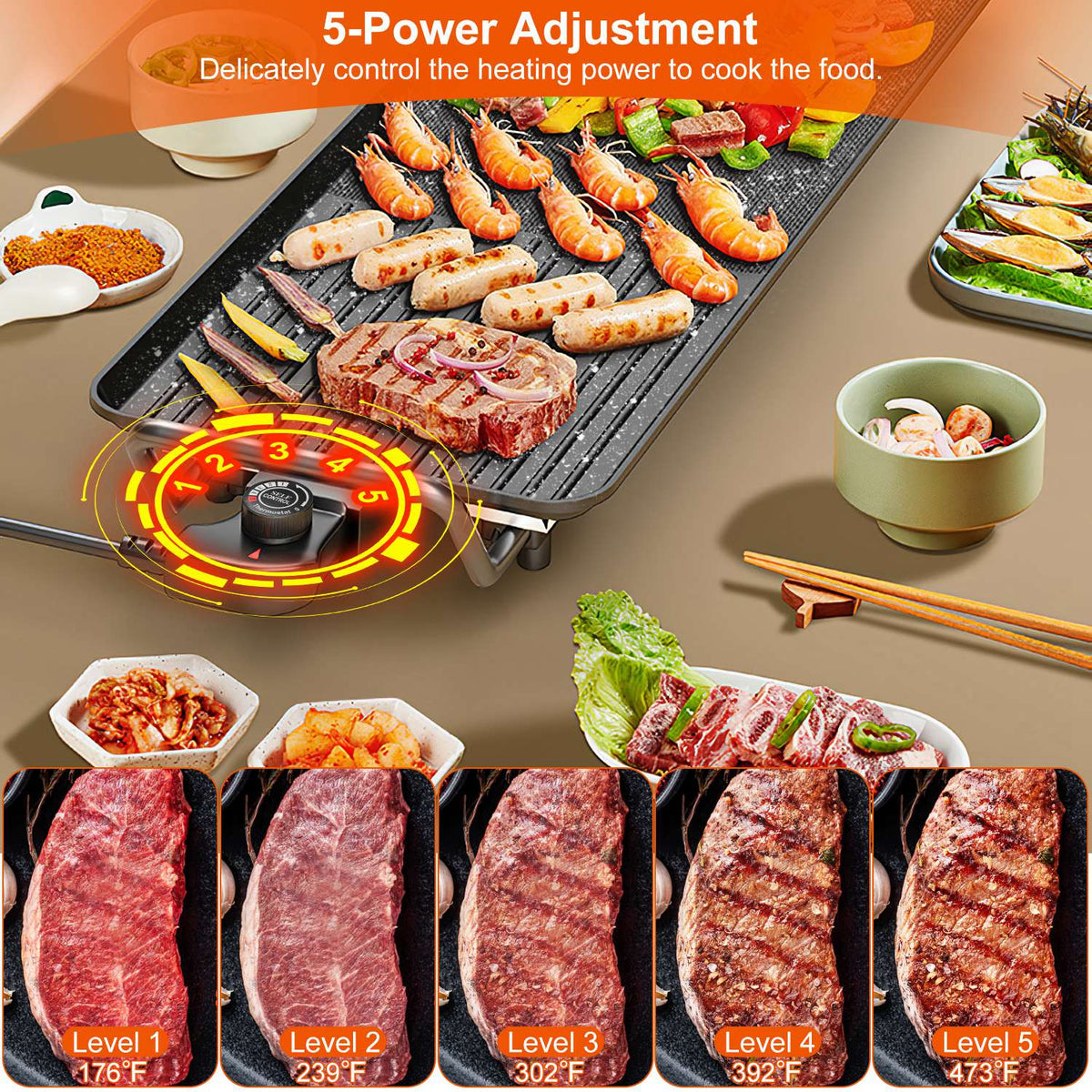 🔥 Electric BBQ Grill Griddle – 1500W Non-Stick Indoor/Outdoor Grill