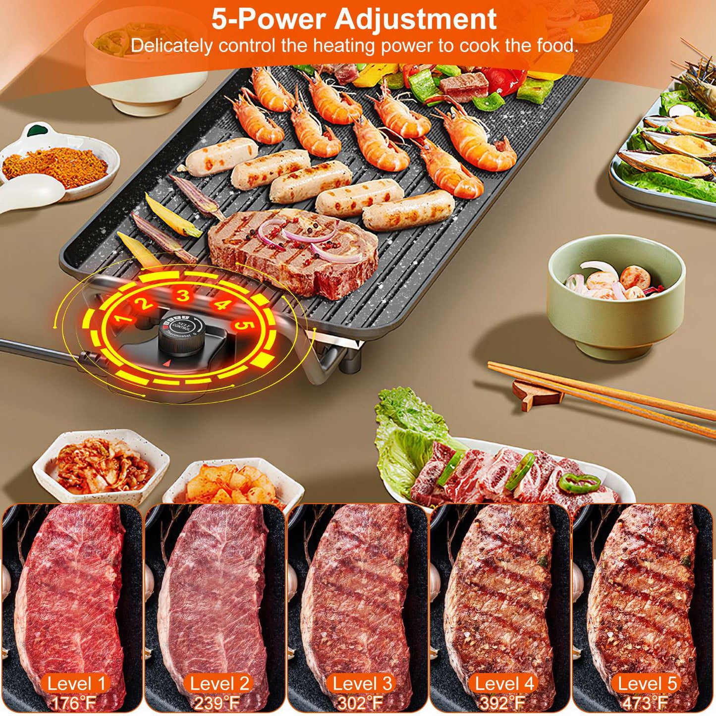 🔥 Electric BBQ Grill Griddle – 1500W Non-Stick Indoor/Outdoor Grill