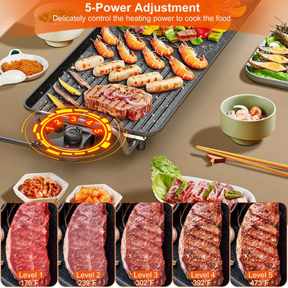🔥 Electric BBQ Grill Griddle – 1500W Non-Stick Indoor/Outdoor Grill