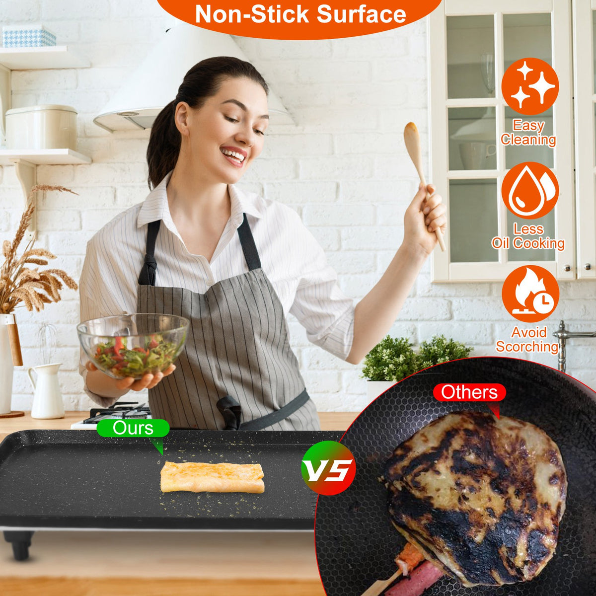 🔥 Electric BBQ Grill Griddle – 1500W Non-Stick Indoor/Outdoor Grill