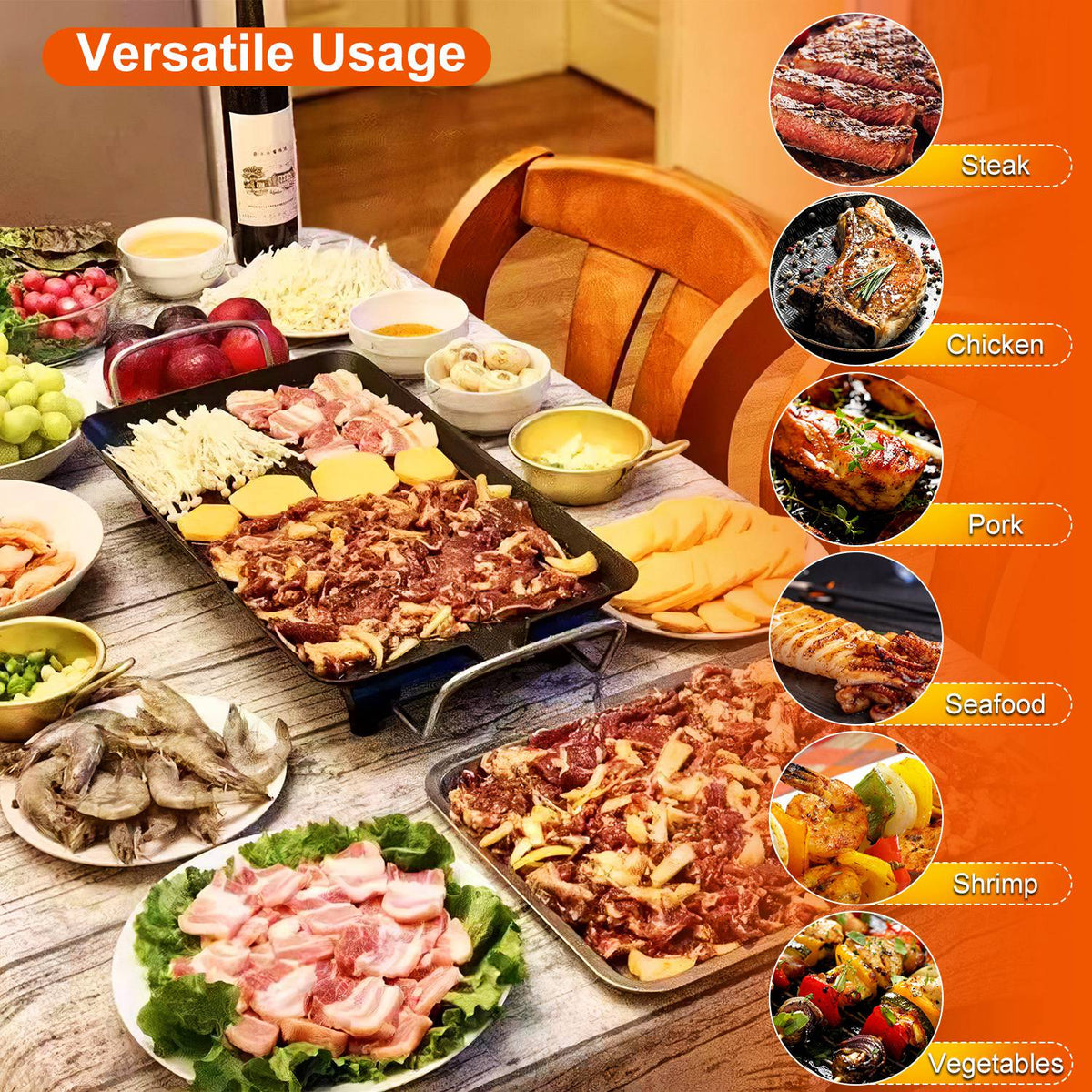 🔥 Electric BBQ Grill Griddle – 1500W Non-Stick Indoor/Outdoor Grill