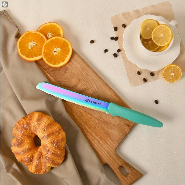 14-Piece Rainbow Kitchen Knife Set (Titanium Coated)