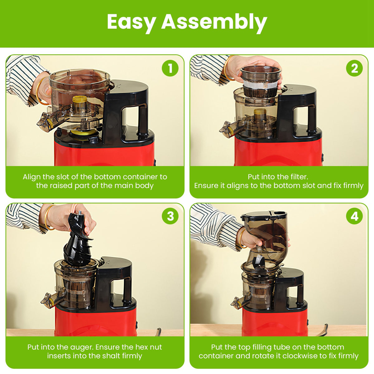 Cold Press Juicer Machine (300W Slow Masticating)