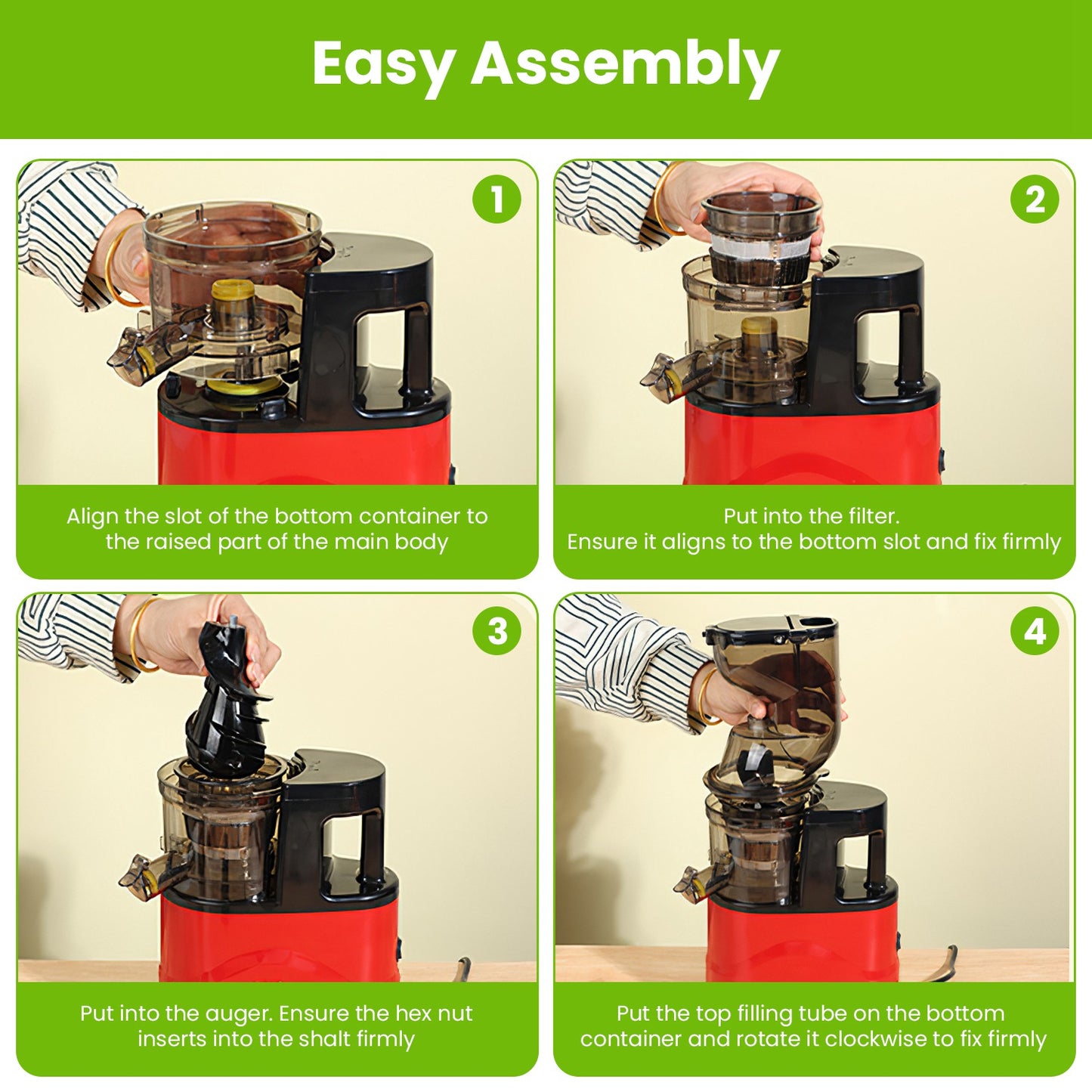 Cold Press Juicer Machine (300W Slow Masticating)