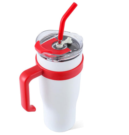 40oz Insulated Tumbler with Handle & Straw