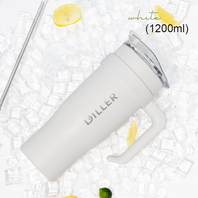 1.2L Large Capacity Insulated Tumbler with Straw