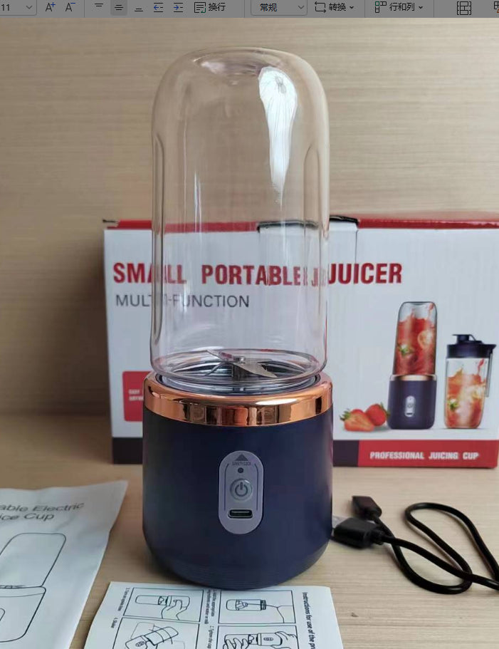 Portable Blender Juicer – USB Rechargeable Smoothie Maker (700ml High-Power Travel Blender)