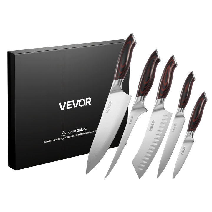 5-Piece Premium Kitchen Knife Set (Damascus Steel)