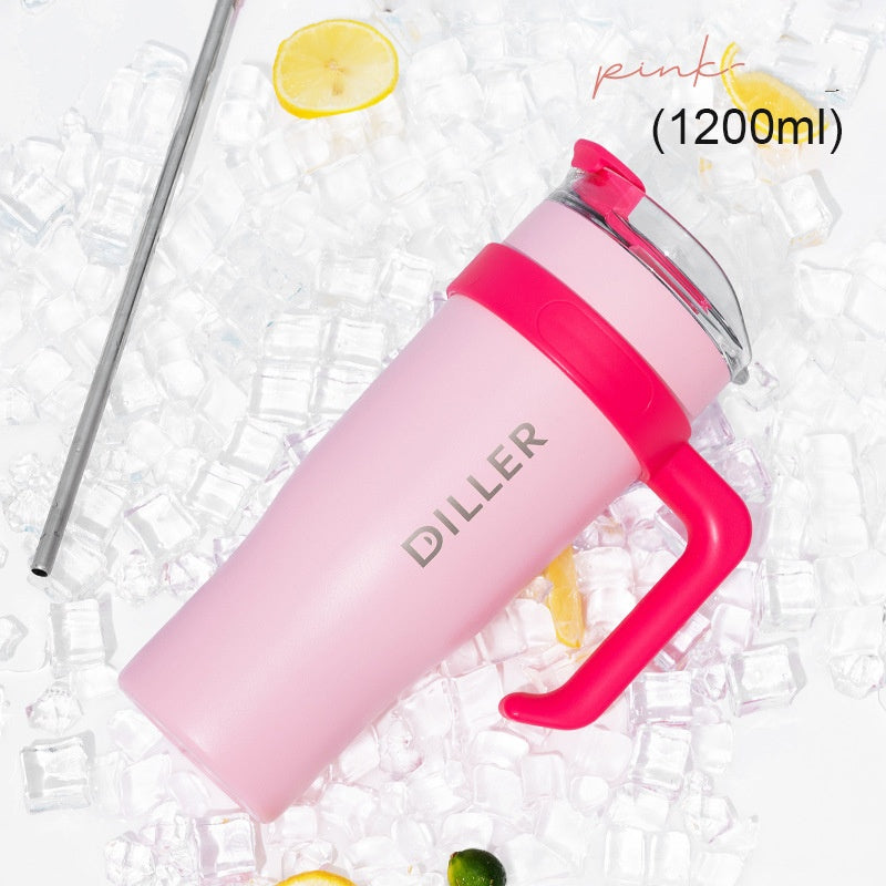 1.2L Large Capacity Insulated Tumbler with Straw