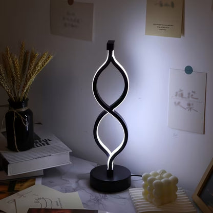 Modern Wave-Shaped USB Desk Lamp – 3 Color Dimmable