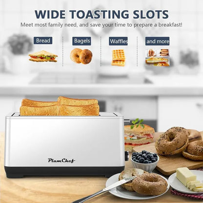 4-Slice Long Slot Toaster – Stainless Steel (Silver)
