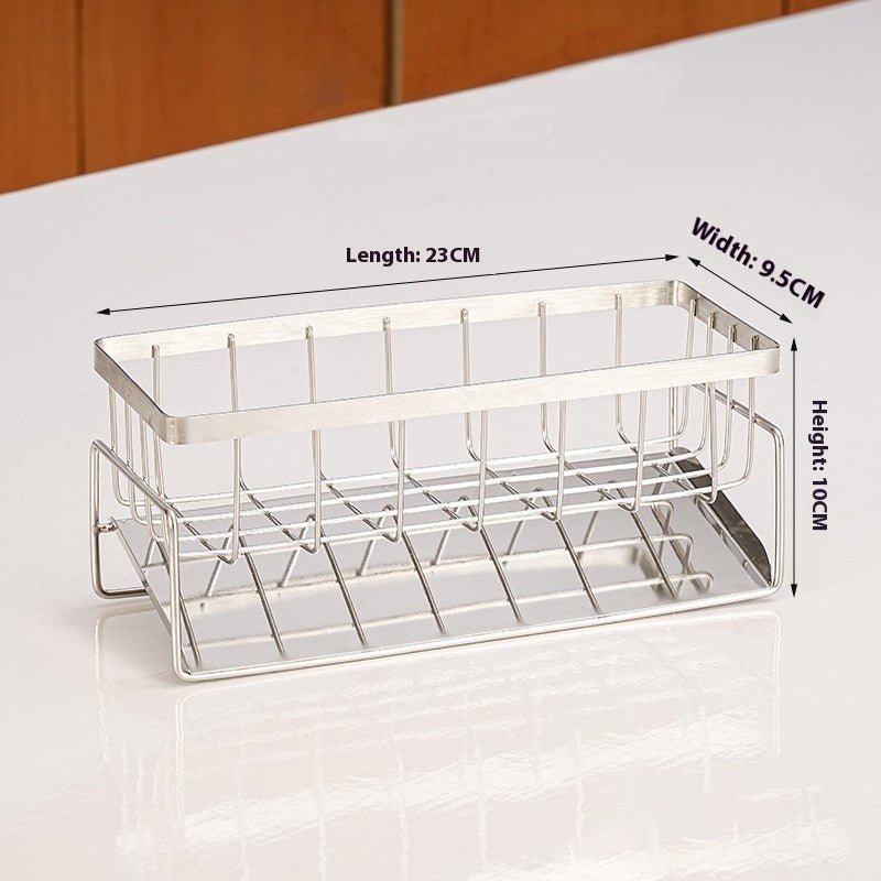 No-Drill Stainless Steel Storage Rack – Modern Kitchen & Bathroom Organizer