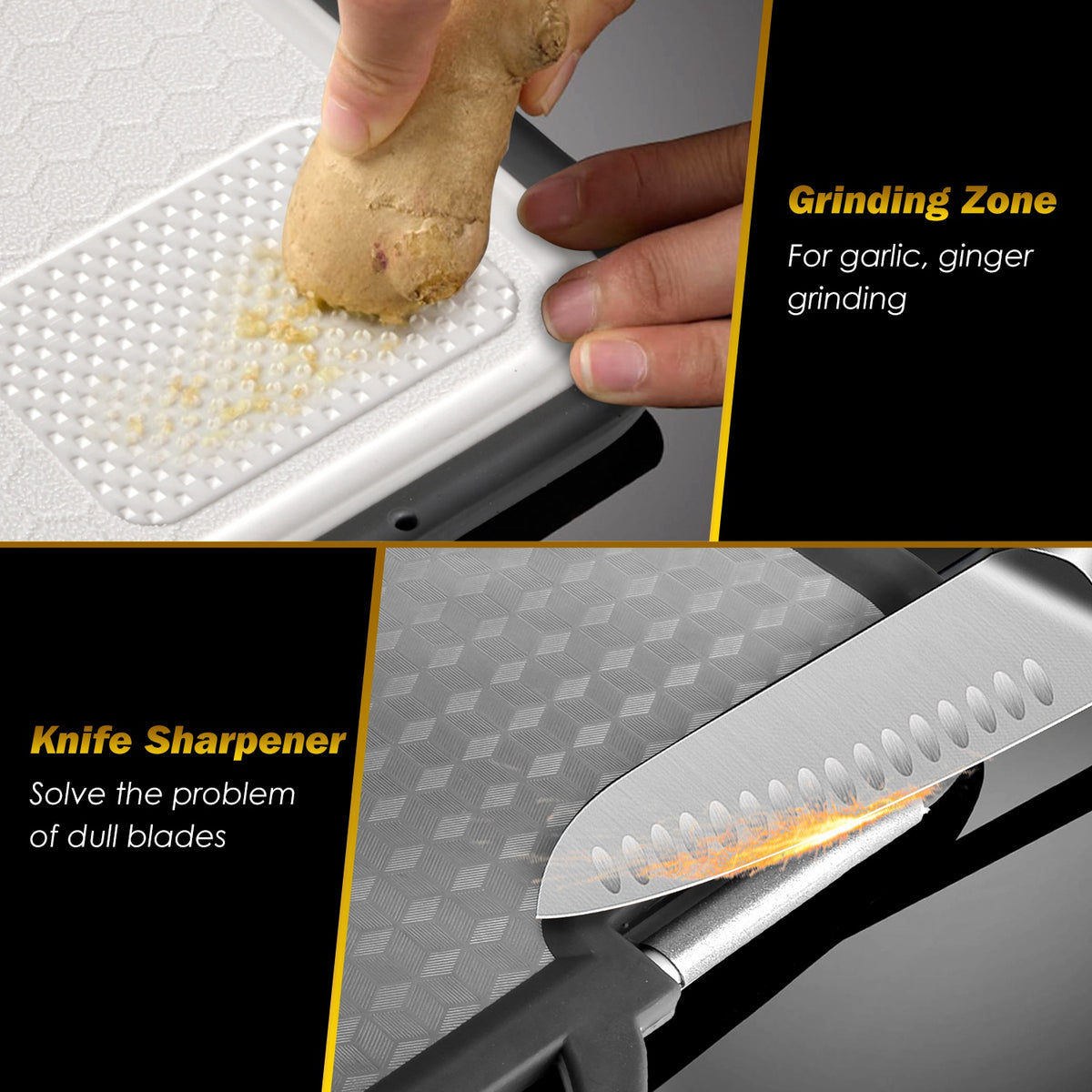 2-IN-1 Double-Sided Cutting Board (Stainless Steel + PP)