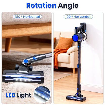 Cordless 3-in-1 Smart Vacuum Cleaner with LED Brush & Cyclone Filtration
