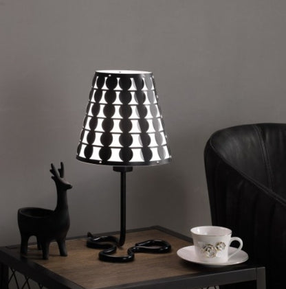 16  Traci Black Geometric Metal Table Lamp