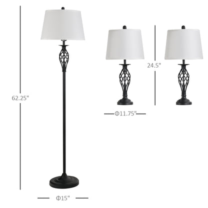 3-Piece Vintage Lamp Set – Elegant Lighting for Every Room