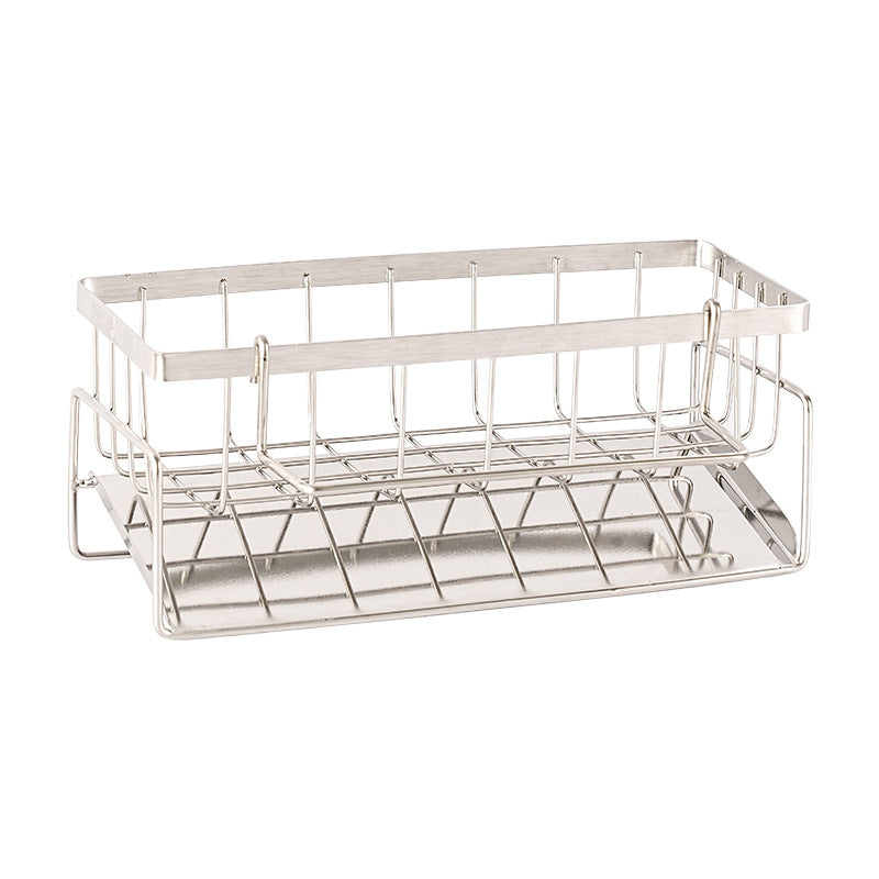 No-Drill Stainless Steel Storage Rack – Modern Kitchen & Bathroom Organizer