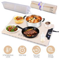 Silicone Food Warming Mat – 14 Temp Levels with Timer (300W)