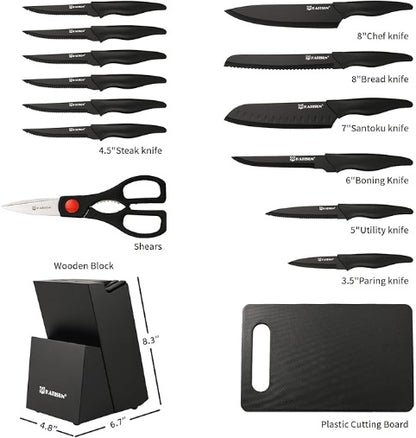 Premium 16-Piece Kitchen Knife Set with Cutting Board