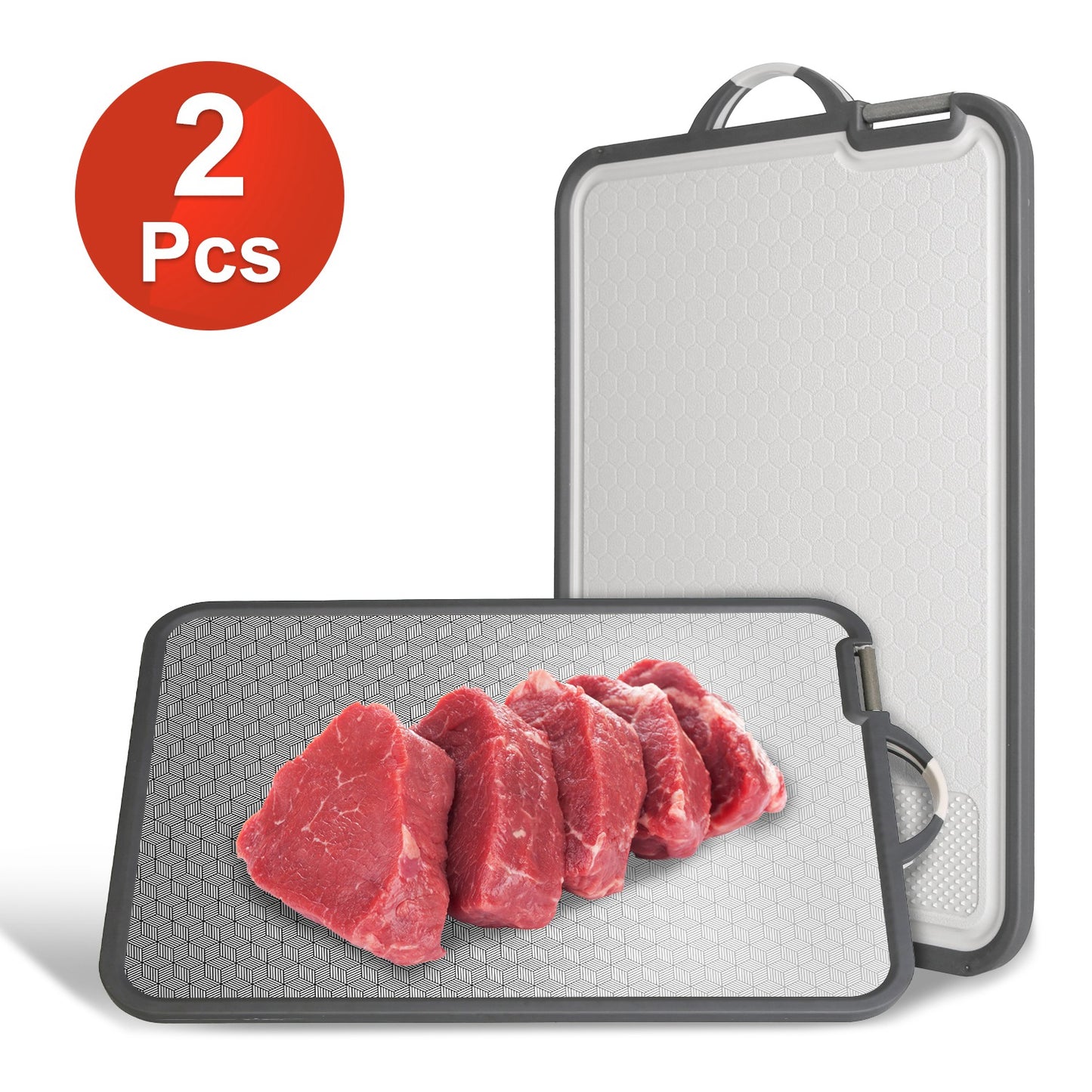 2-IN-1 Double-Sided Cutting Board (Stainless Steel + PP)