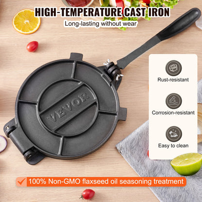Extra-Large 10-Inch Cast Iron Tortilla Press