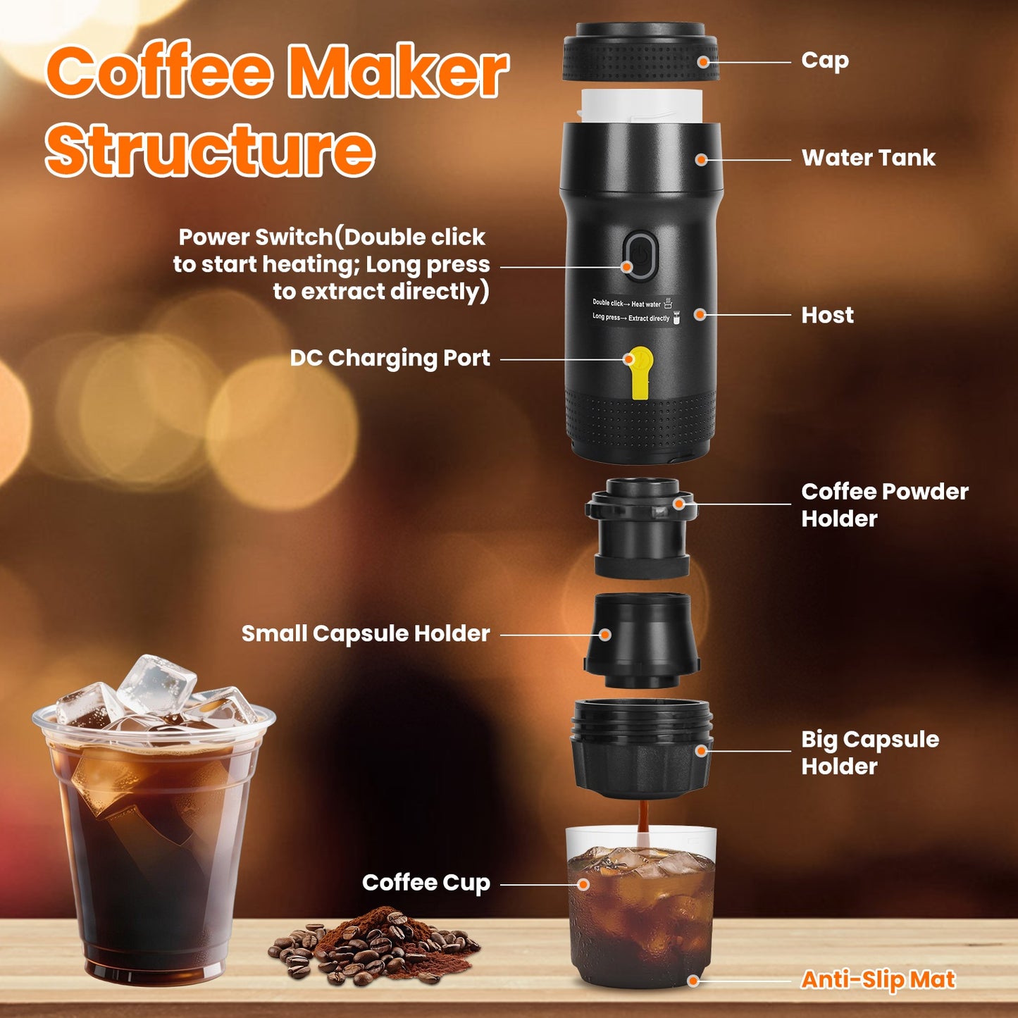 Portable Espresso Coffee Maker – Brew Anywhere, Anytime