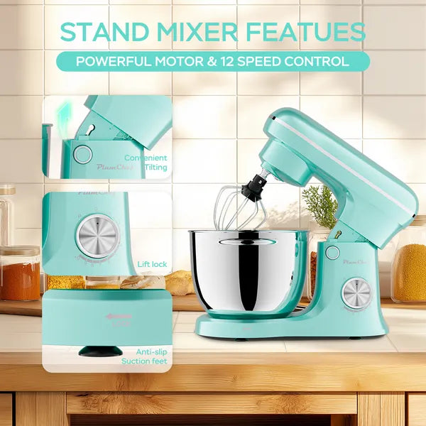 5L & 4.5L Dual Bowl Stand Mixer – 10 Speed Tilt-Head (Blue)