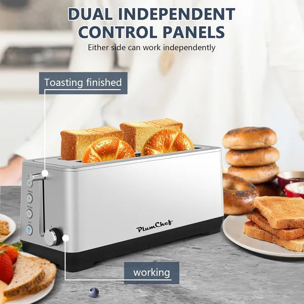 4-Slice Long Slot Toaster – Stainless Steel (Silver)