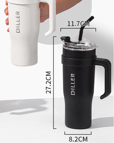 1.2L Large Capacity Insulated Tumbler with Straw