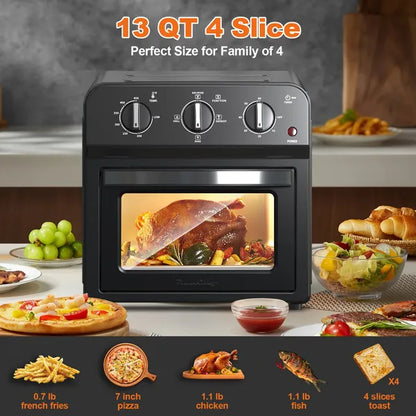 13QT Air Fryer Toaster Oven Combo (360° Hot Air)
