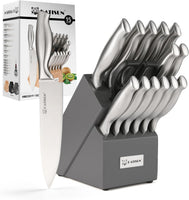 KATISUN Stainless Steel Kitchen Knife Set (Silver/Grey)