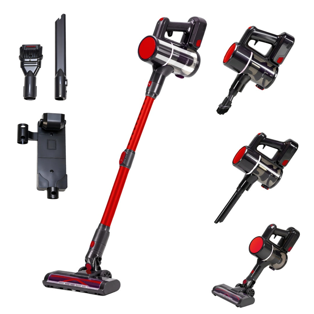 Cordless 3-in-1 Power Vacuum Cleaner – Black & Red Edition