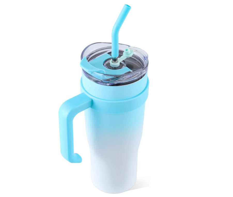 40oz Insulated Tumbler with Handle & Straw