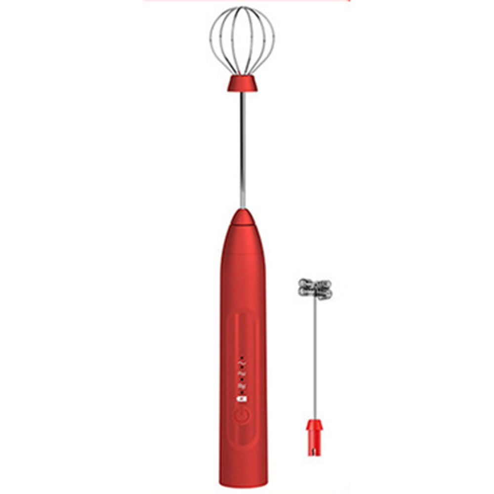 Handheld Electric Milk Frother & Egg Beater – USB Rechargeable Mini Whisk (Stainless Steel)