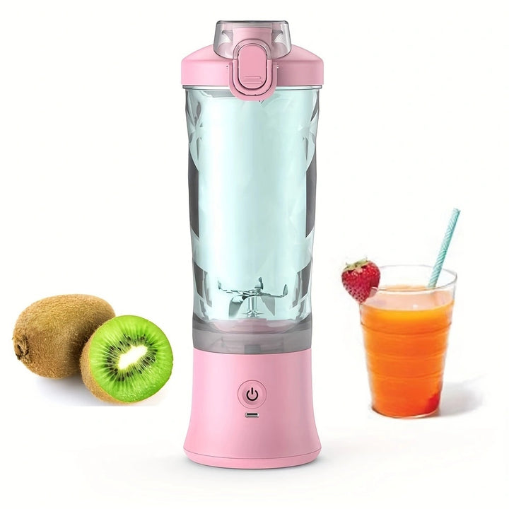 Portable Blender 600ML – USB Rechargeable Smoothie Maker with 6 Blades