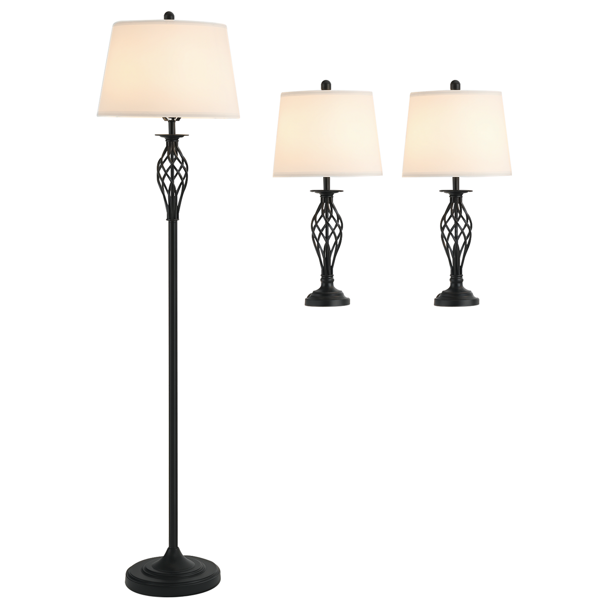 3-Piece Vintage Lamp Set – Elegant Lighting for Every Room