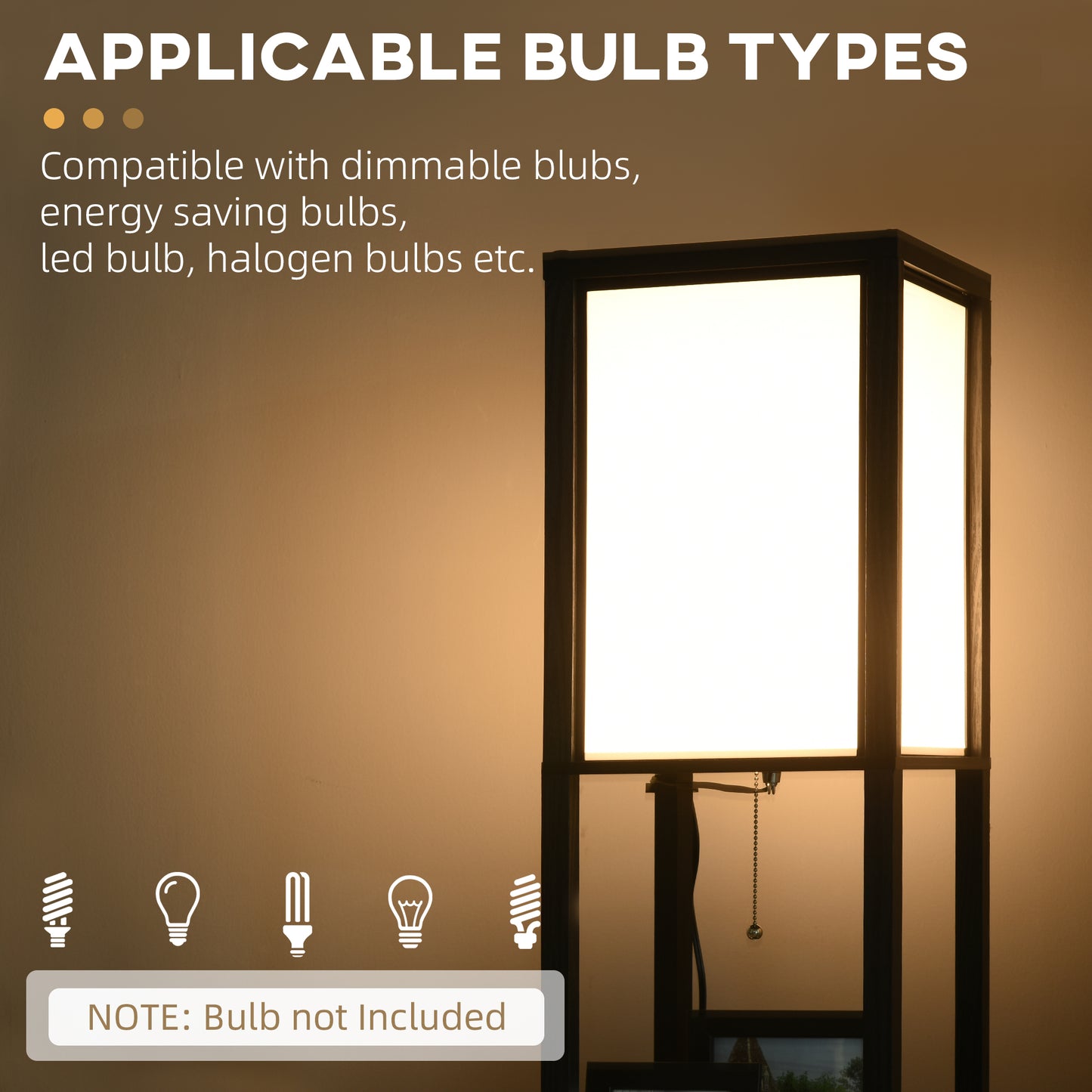 Modern Shelf Floor Lamp with Dual Ambient Light