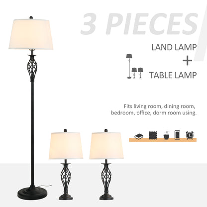3-Piece Vintage Lamp Set – Elegant Lighting for Every Room