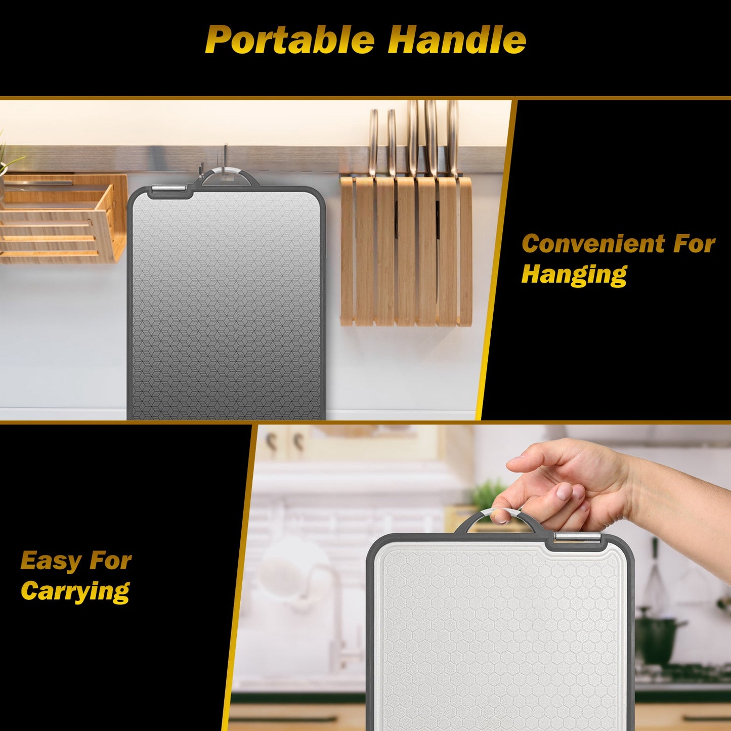 2-IN-1 Double-Sided Cutting Board (Stainless Steel + PP)