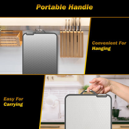 2-IN-1 Double-Sided Cutting Board (Stainless Steel + PP)