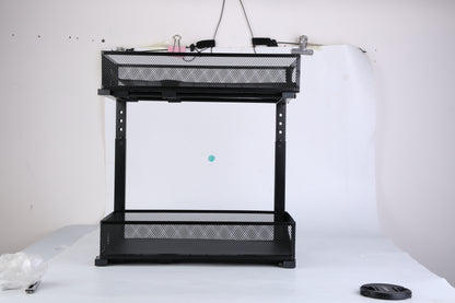 2-Tier Pull-Out Under Sink Organizer (2 Pack) – Adjustable Sliding Storage Rack for Kitchen & Bathroom