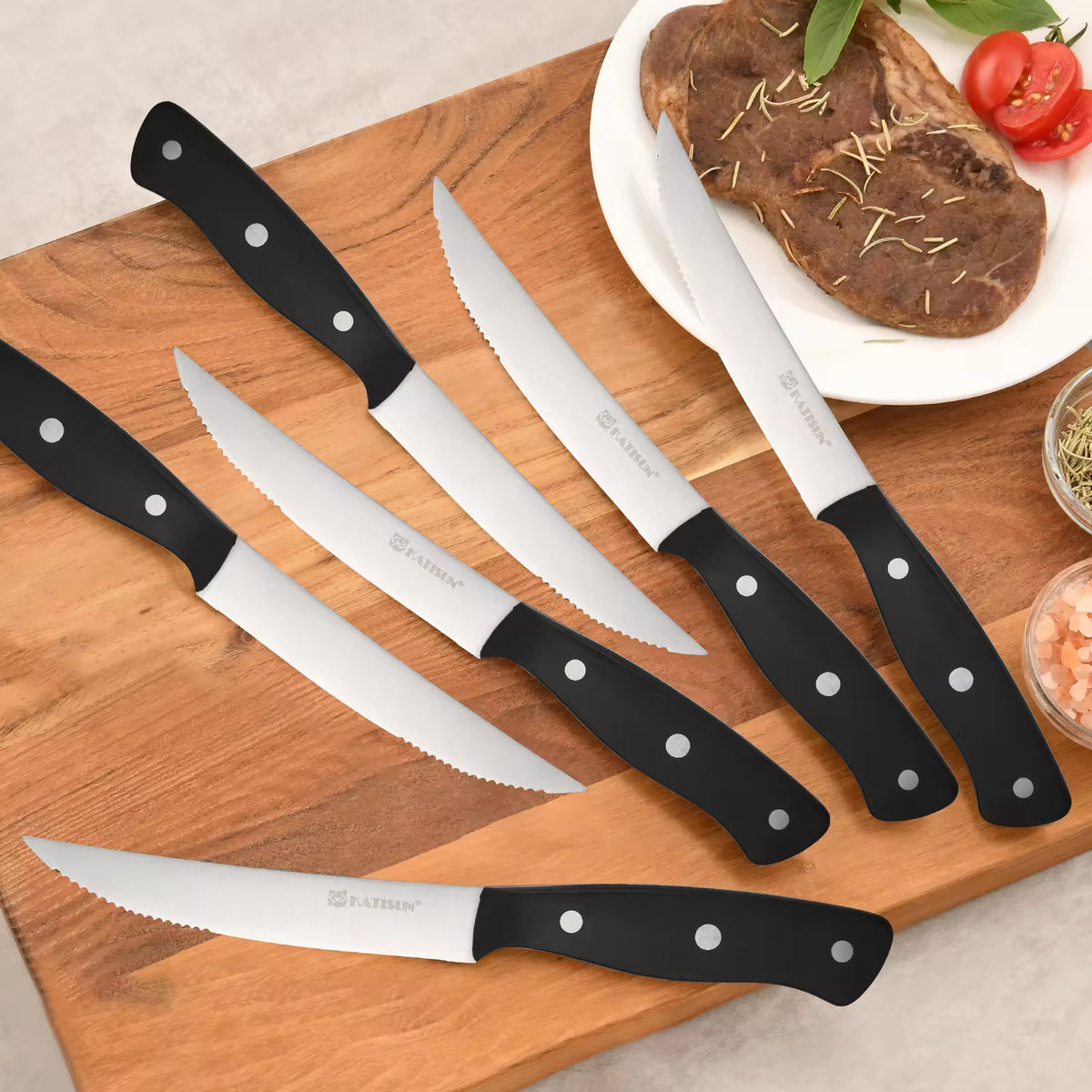 KATISUN 8-Piece Carbon Steel Knife Set