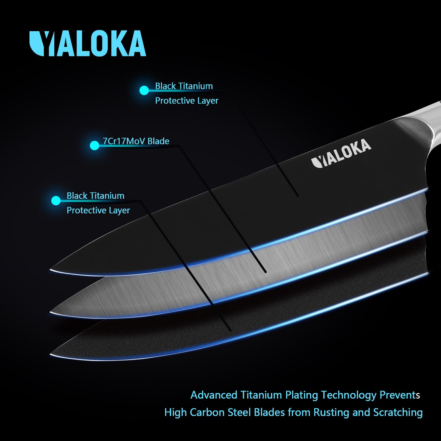 Premium Chef Knife (Black Titanium-Coated – G10 Handle)